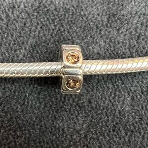 RETIRED Pandora Light Orange Stones Spacer Charm